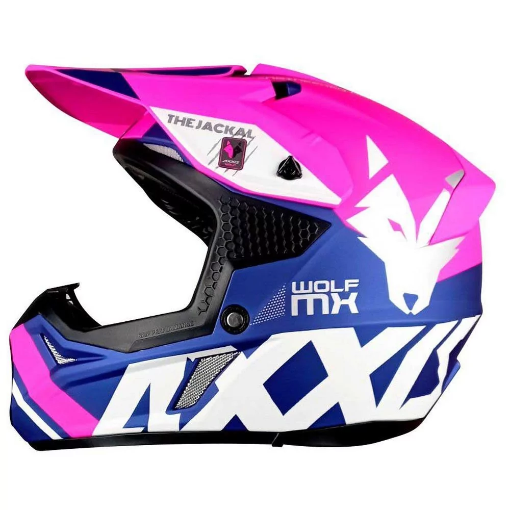 AXXIS MX803 Wolf Jackal Matt Pink мотошлем кроссовый эндуро розовый матовый